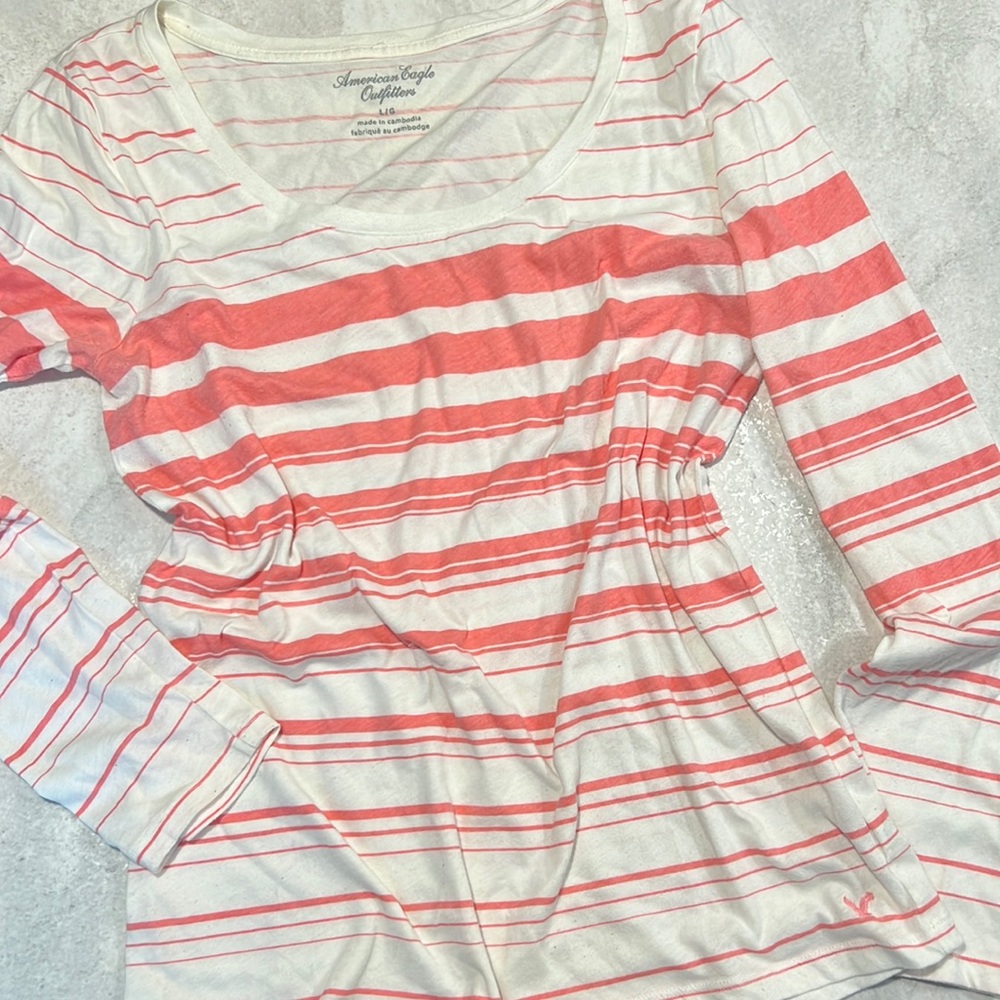 American Eagle Striped Long Sleeve - L